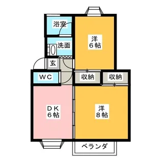 ハピネスH・Y・E【1階】の間取り