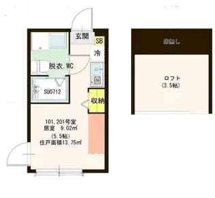 ソレイユ北綾瀬【1階】の間取り