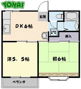 ジュネスB【1階】の間取り