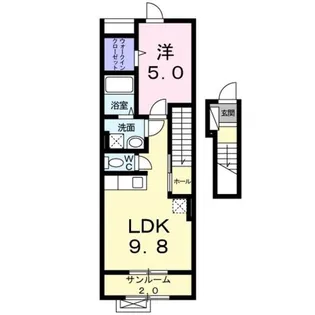 レ・ブルーウエスト【2階】の間取り
