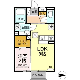 ロイジェントパークス広野 D【1階】の間取り