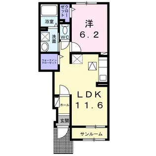 カーサ・コンフォルト【1階】の間取り