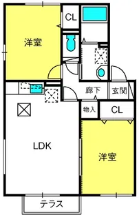 グリーンテラス長野A【2階】の間取り