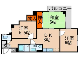 ベルハウス高槻【1階】の間取り