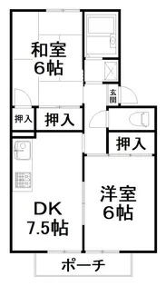 バニラハイツ【1階】の間取り