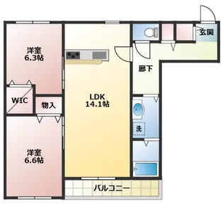 K&Yみやまち【3階】の間取り
