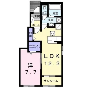 レディーバード II【1階】の間取り