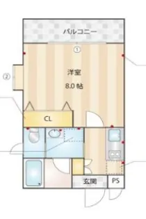 ディアコート目黒【1階】の間取り