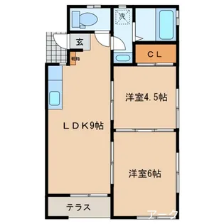 ハイツ南【1階】の間取り