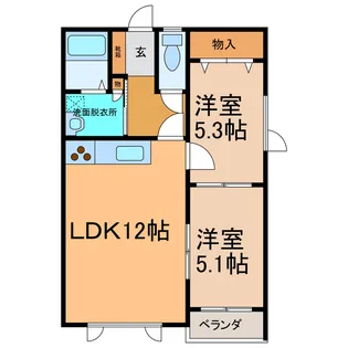 ヴァイオレットハイツ【1階】の間取り