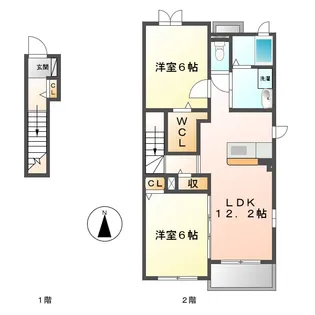 カーサ・イリーデ【2階】の間取り