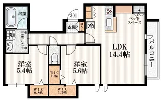 モンテベルデ【3階】の間取り