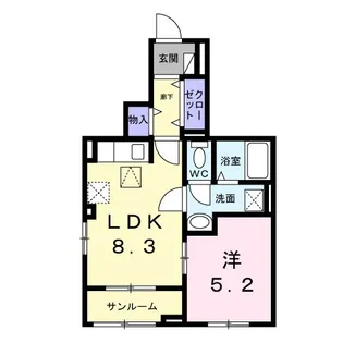 アールズハイムII【1階】の間取り
