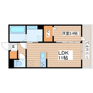 クレール通町【3階】の間取り
