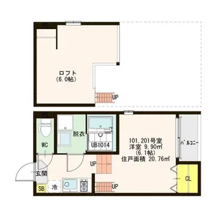 コードブルー須磨【2階】の間取り