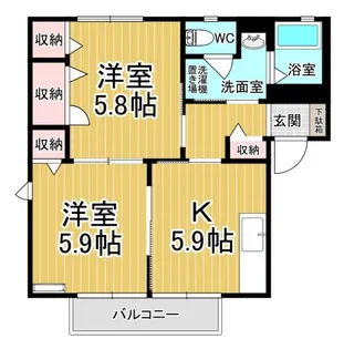 ディアスあずまA【2階】の間取り