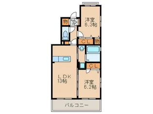 グランドールA【3階】の間取り