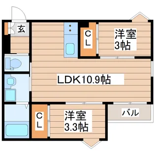 REGALEST Clark 太子堂【3階】の間取り