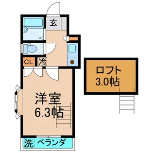 リッチモンド三条南【2階】の間取り