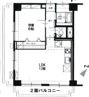 ライオンズマンション赤塚【6階】の間取り