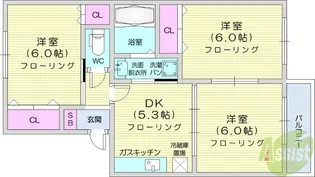 ウエストアネシス壱番館【2階】の間取り