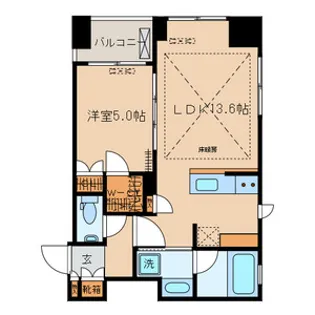 リビオ日本橋浜町パークフィール【6階】の間取り