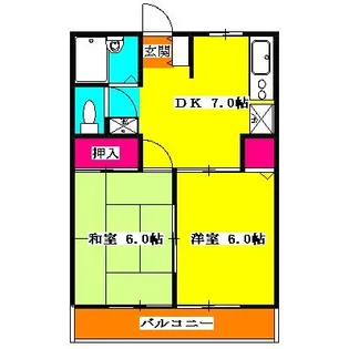 コーポアイリスI【1階】の間取り