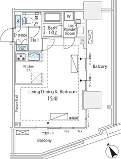 シティタワー新宿B棟【3階】の間取り