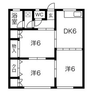 栗木山ハイツ1棟【2階】の間取り