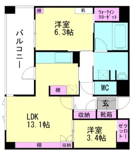 エンクレスト博多PREMIER【14階】の間取り