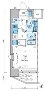 リヴシティ川崎【4階】の間取り