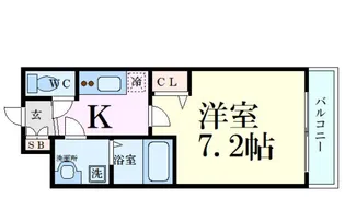 レジュールアッシュ心斎橋LUXE【10階】の間取り