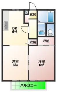 サンパレス小鹿B棟【1階】の間取り