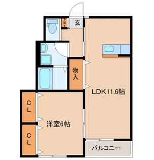 仮)多賀城新田新築アパートA【1階】の間取り