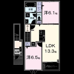 メゾン・ド・レコルト【2階】の間取り