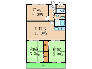 サンライズ千里【3階】の間取り
