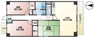 近鉄エル・コート魚崎北町【3階】の間取り
