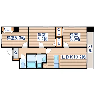 新田東レジデンス五番館【5階】の間取り