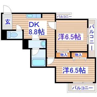 ベルコムン原町【2階】の間取り