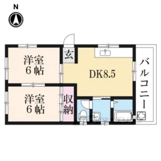 吉田中大路町アパート【2階】の間取り
