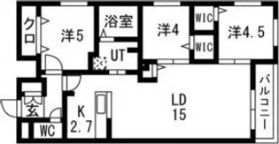 アルファスクエア円山北2条【4階】の間取り