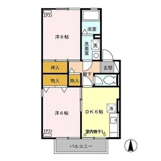 ハイカムール泉A【1階】の間取り