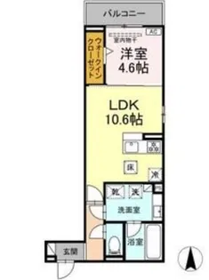 ルサンティエ本郷【1階】の間取り