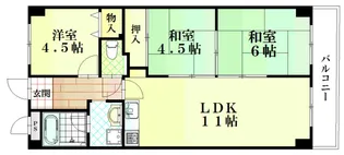 サンビレッジD棟【2階】の間取り