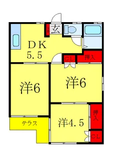 メゾンドール新井B棟【1階】の間取り