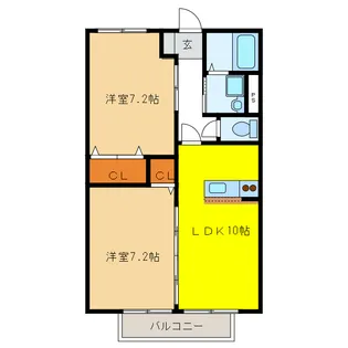 岐阜県岐阜市岩栄町2【アパート】の間取り