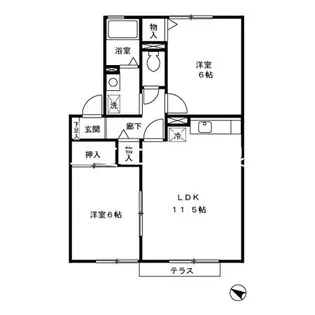 鹿児島県姶良市西餅田【アパート】の間取り