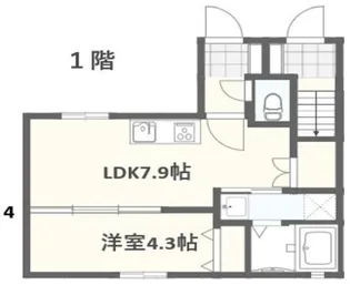 Wooden馬絹【1階】の間取り