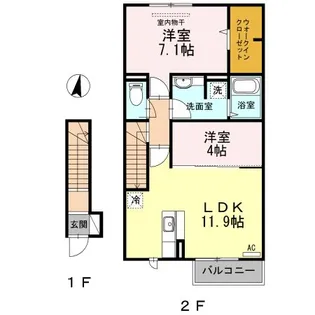 ルーチェ・アモンA棟【2階】の間取り
