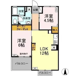 東京都武蔵村山市学園1【アパート】の間取り